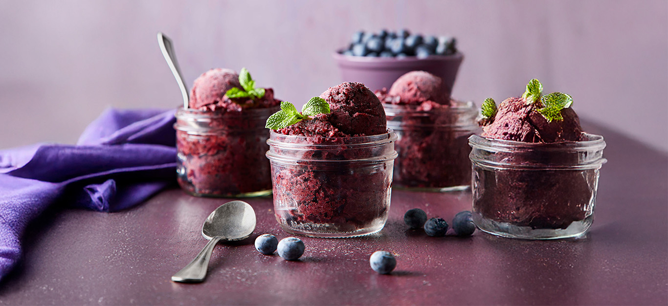 Mint and Blueberry Nice Cream