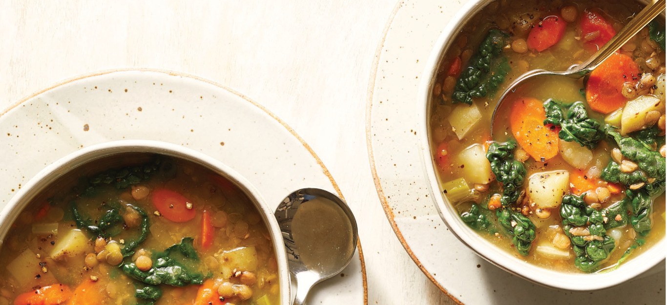 8-Ingredient Lentil Soup with Potatoes and Kale