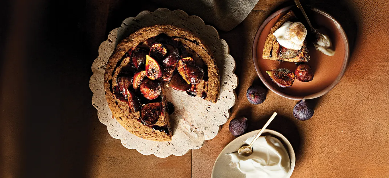Vegan Apple Cake with Maple-Glazed Figs
