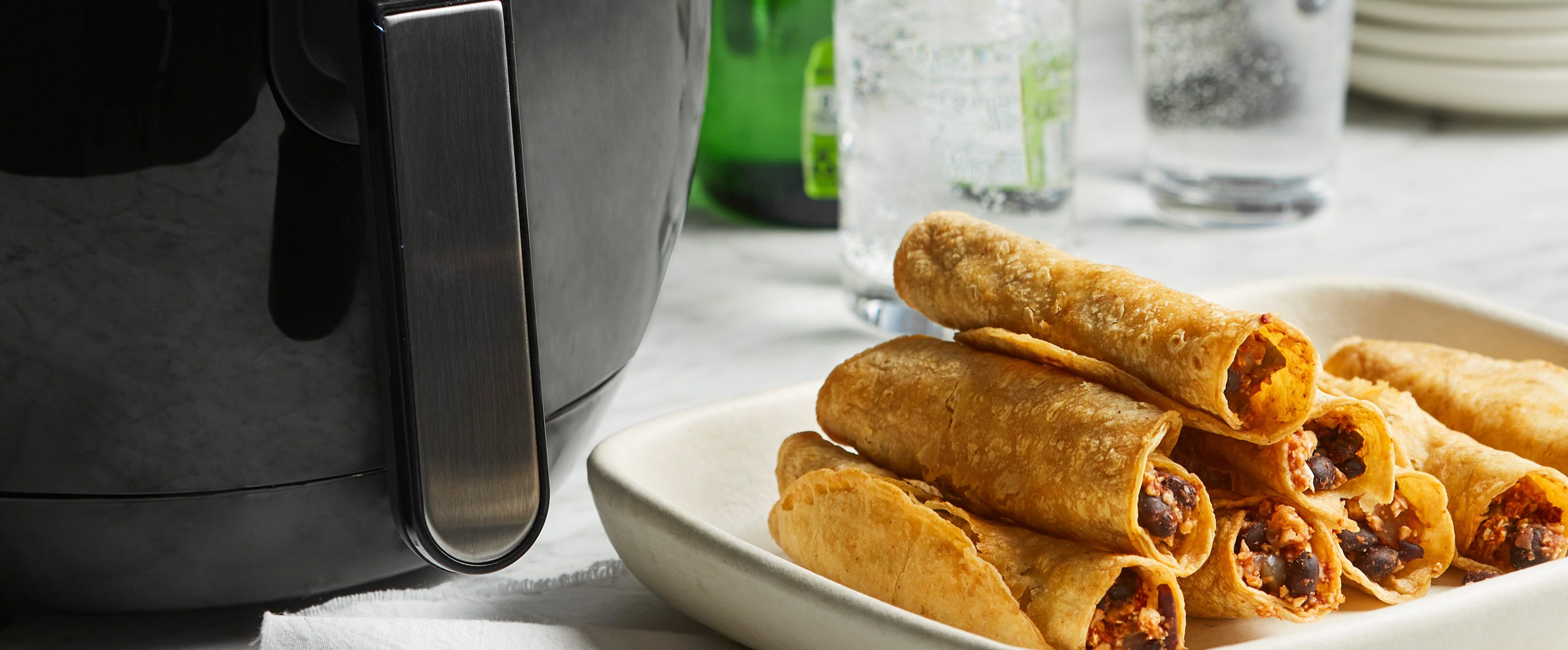 Air-Fryer Taquitos with Cauliflower and Black Beans