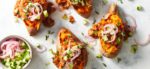 Barbecue Stuffed Sweet Potatoes with Smoky Jackfruit