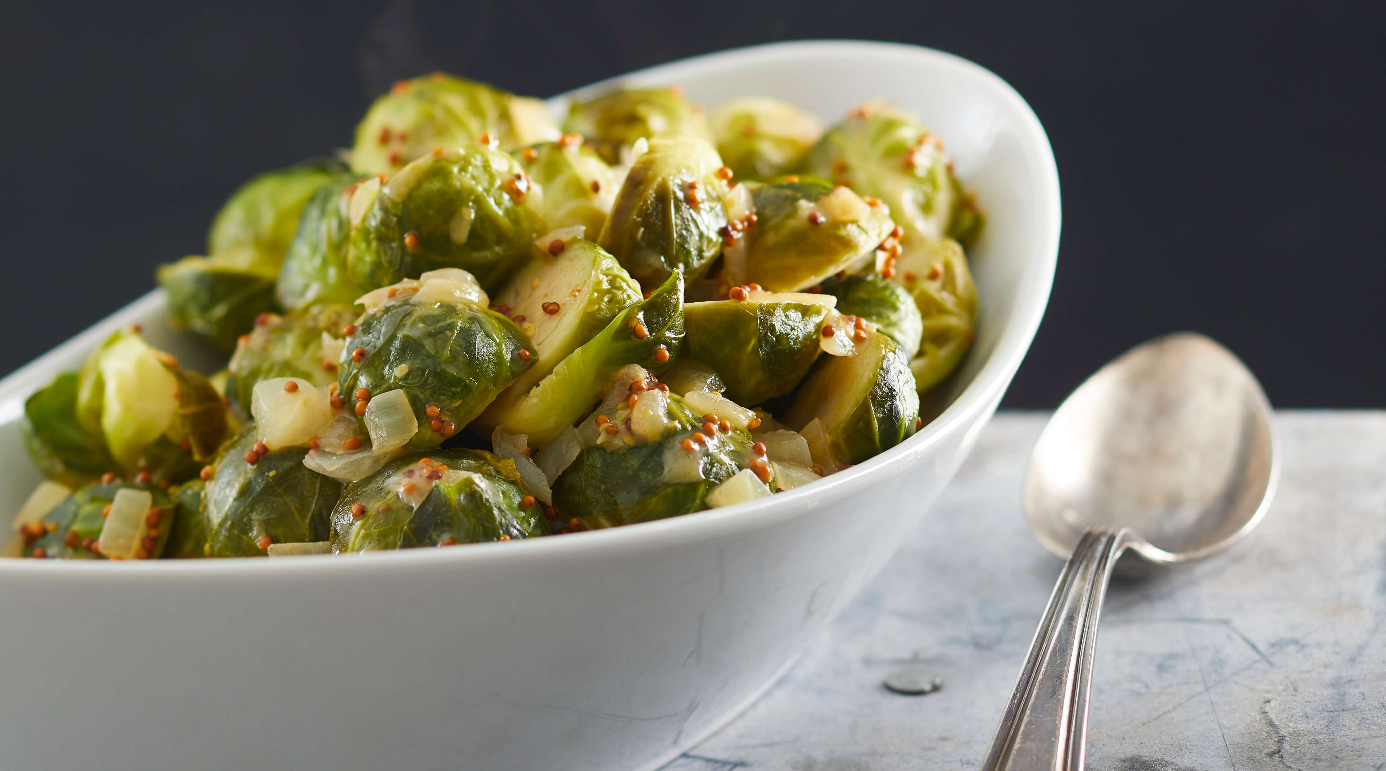 Brussels Sprouts with Maple-Mustard Sauce