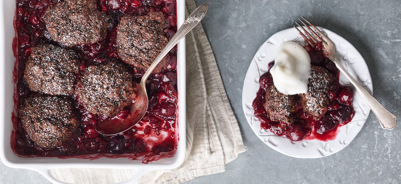 Chocolate Cherry Vegan Cobbler