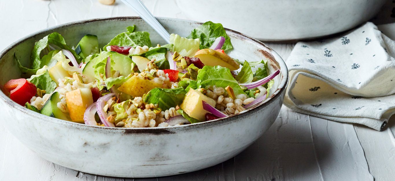 Chopped Barley Salad with Pears