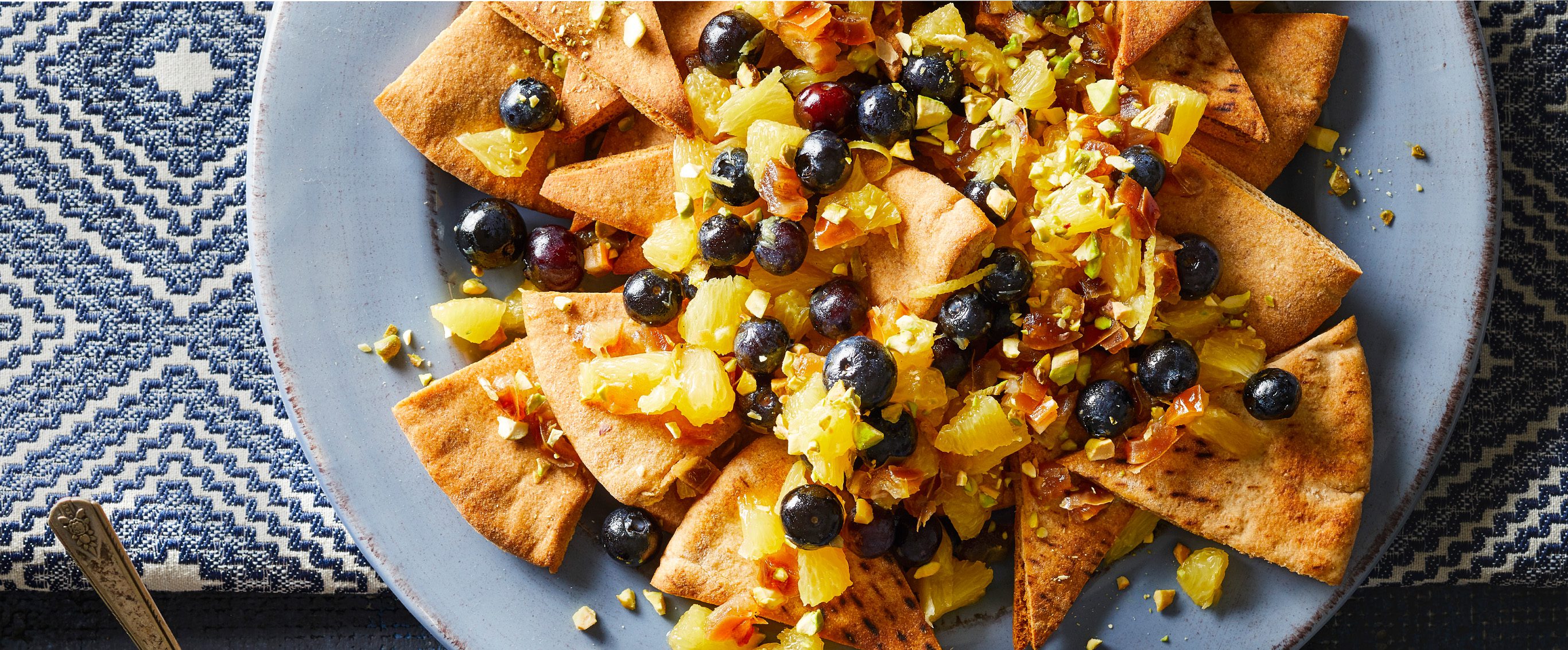 Pita Chips with Blueberry-Orange Salsa