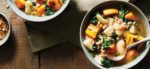 Roasted Garlic, Delicata Squash, and Farro Stew