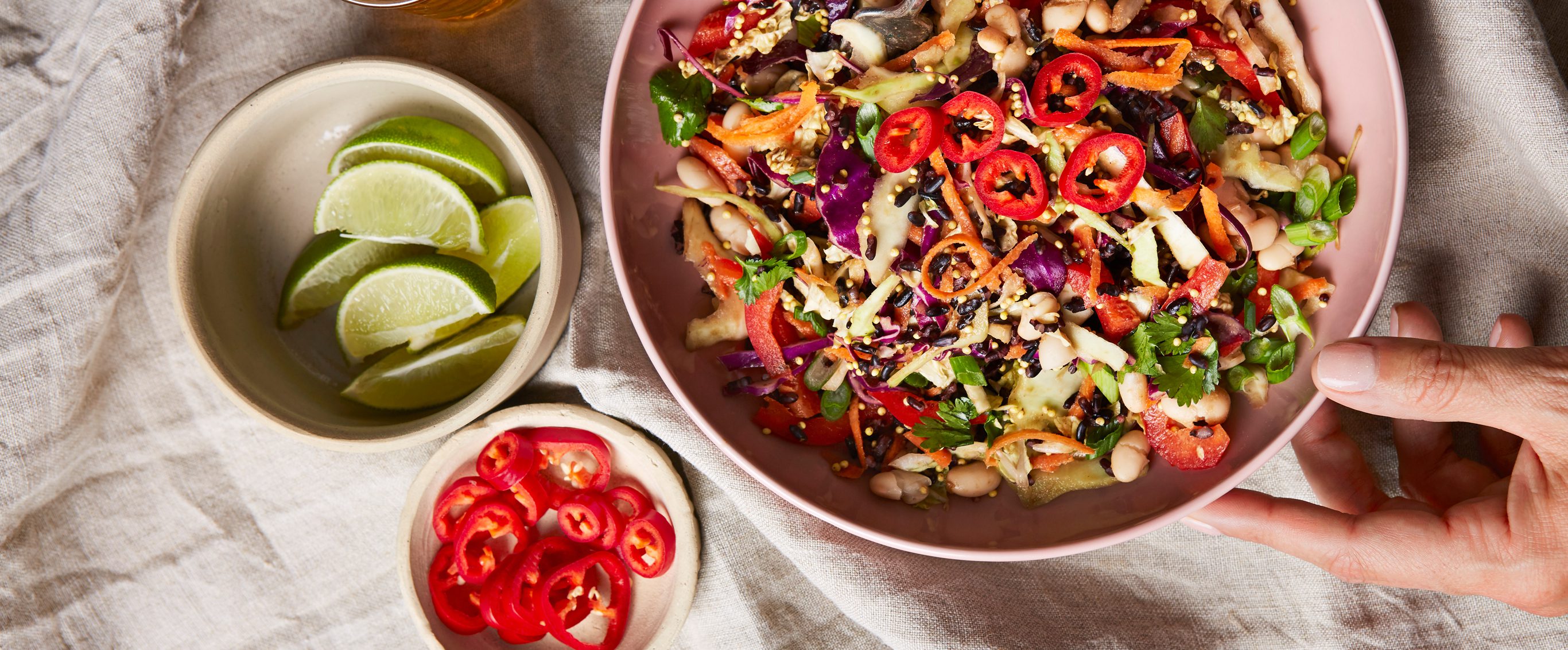 Hearty Szechwan Coleslaw with White Beans