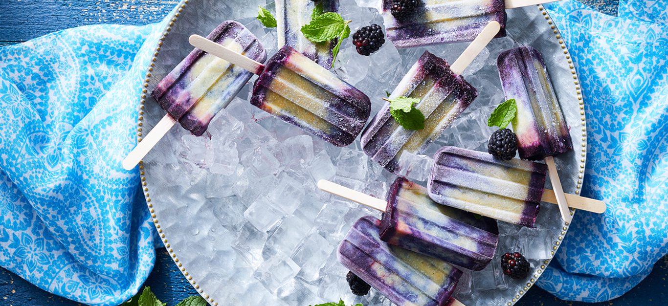 Berry-Swirled Corn Ice Pops