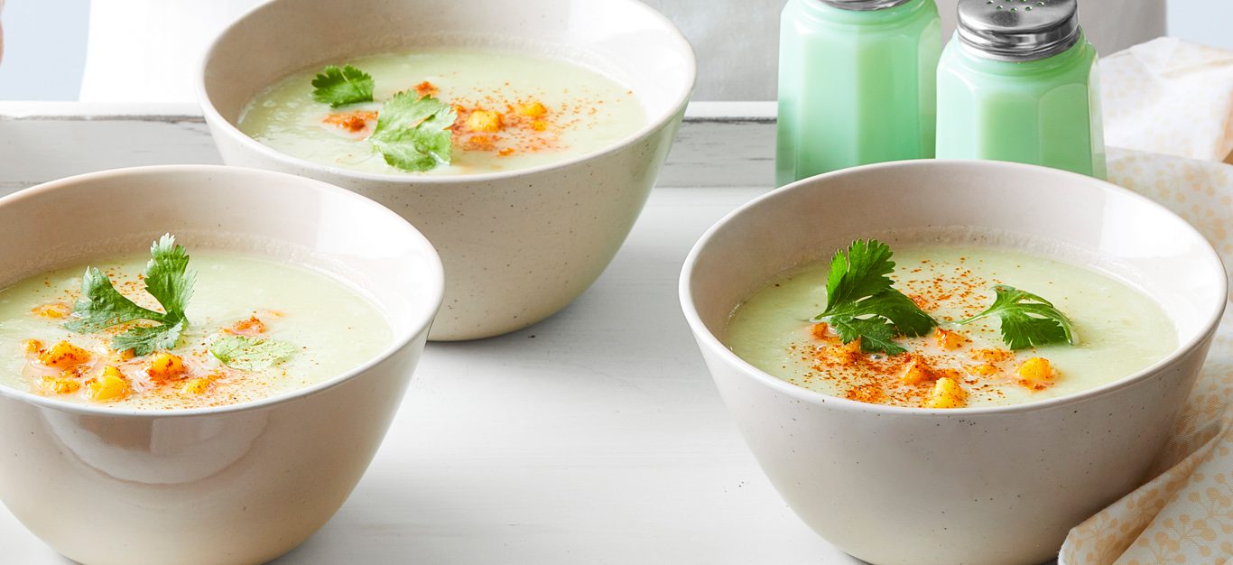 Chayote Soup with Roasted Hominy