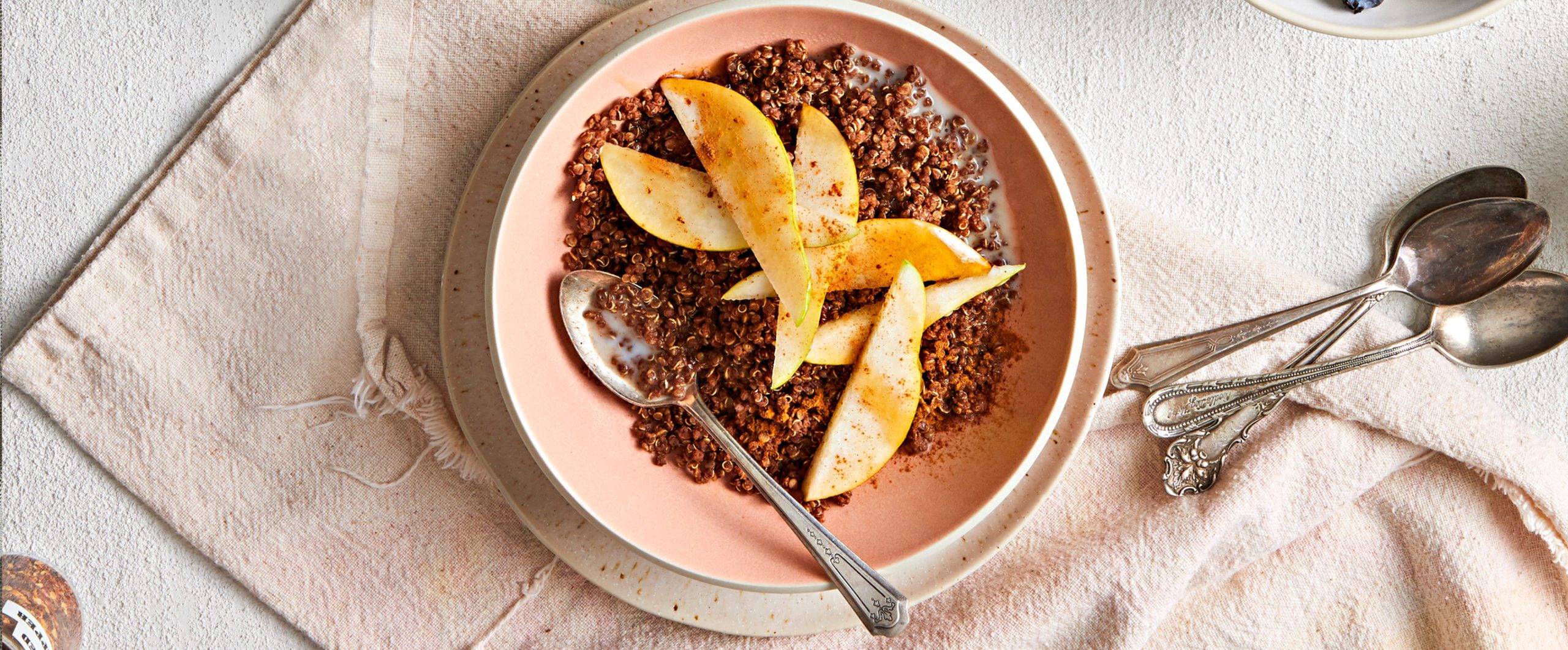 Chocolate Lover’s Quinoa Breakfast Bowls with Pears