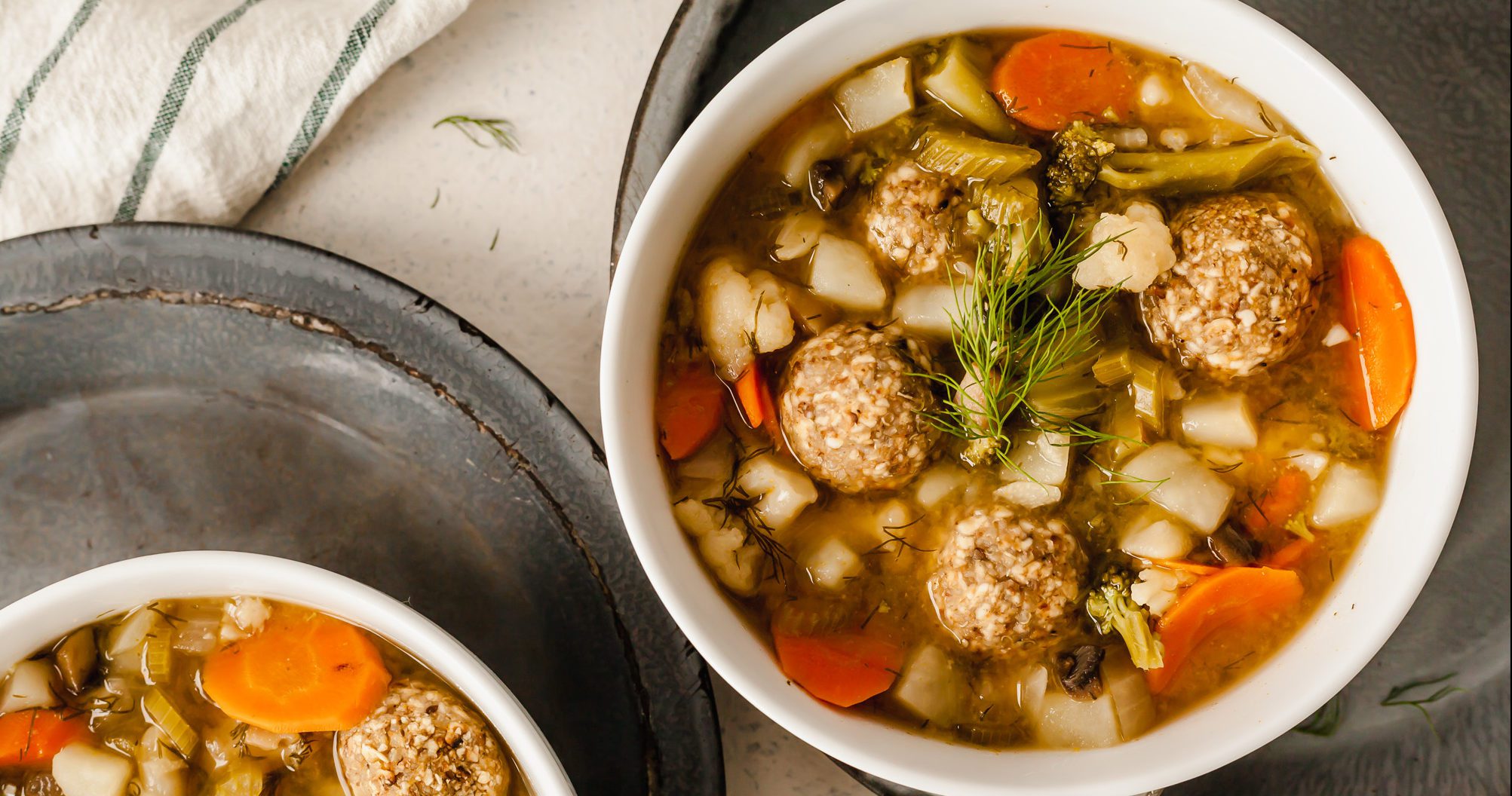 Herbed Vegan Matzo Ball Soup