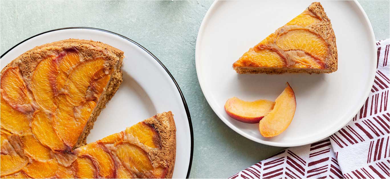 Peach Upside-Down Cake with Whole Grain Flour